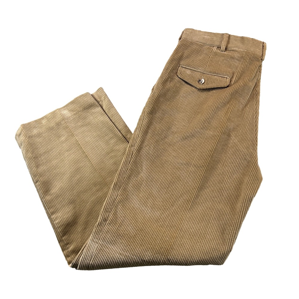 Cox & Hawkens Corduroy Pants Mens 32x30 Tan Vintage Wide Wale Made in USA